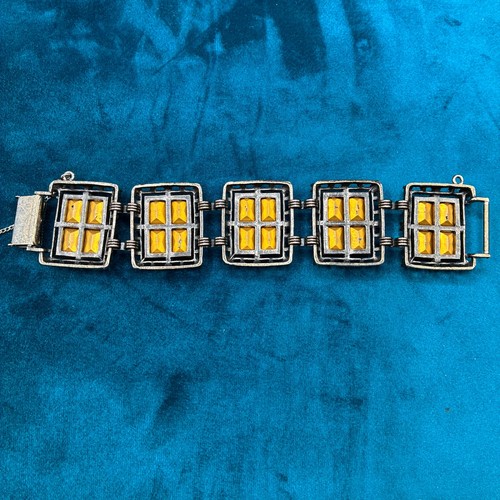 Vintage Sarah Coventry Midnight Magic Parure Bracelet Brooch Earrings Clip On - Picture 9 of 16