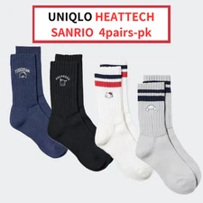 UNIQLO HEATTECH Socks Sanrio Hello Kitty Pochacco Cinamoroll 4pairs Gift Japan