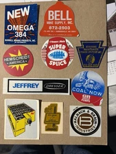 COAL MINING STICKERS. 10 Nice Vendors Item 7