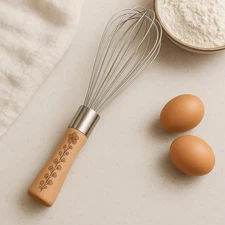 Anthropologie Jerelle Guy Floral Wood French Whisk, Brown