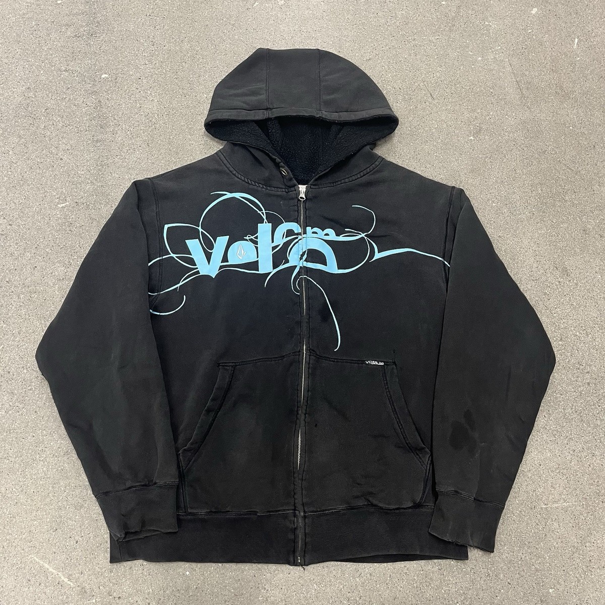 Vintage Y2K Volcom Full Zip Hoodie Size Medium Surf Skate Grunge