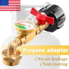 1Lb To 20Lb Tank Propane Refill Adapter Kit With Gauge And ON-Off Control Valve