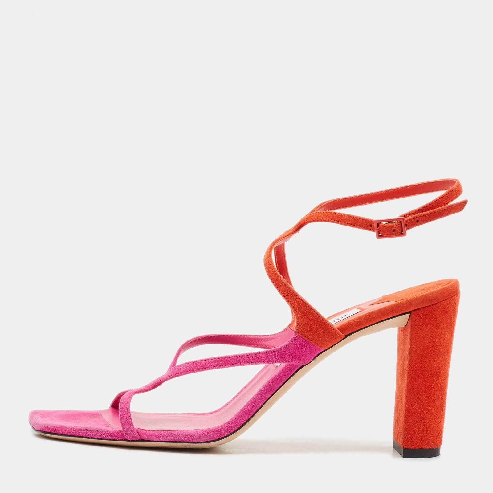 Jimmy Choo PinkOrange Suede Azie Sandals Size 41