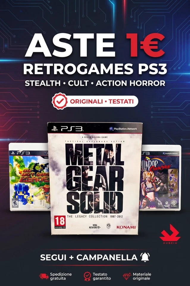 Aste da 1€ PS3 Playstation 3 RETROGAMES | Originali & Testati