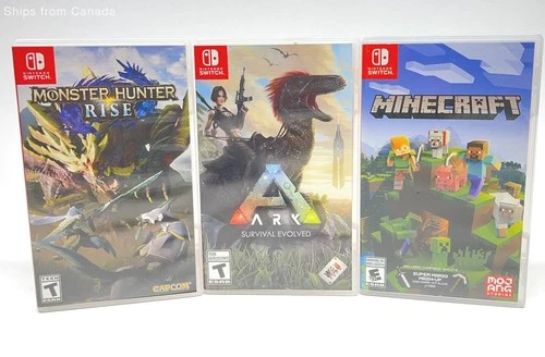 Minecraft, Ark: Survival Evolved, & Monster Hunter Rise - Nintendo Switch