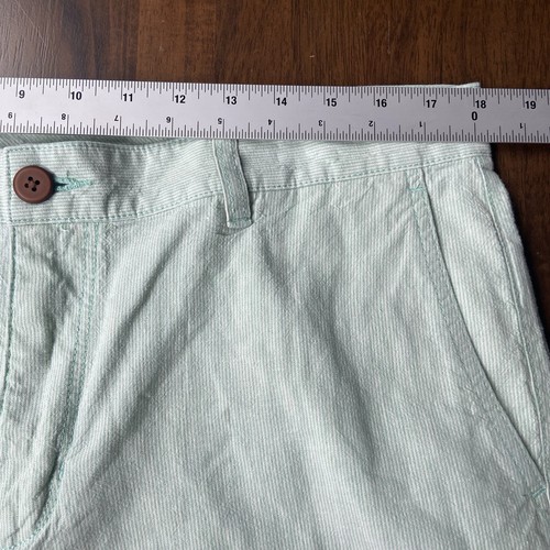 Tommy Bahama Shorts Mens 36 Green Striped Linen Cotton Blend Casual Summer Beach - Picture 5 of 9