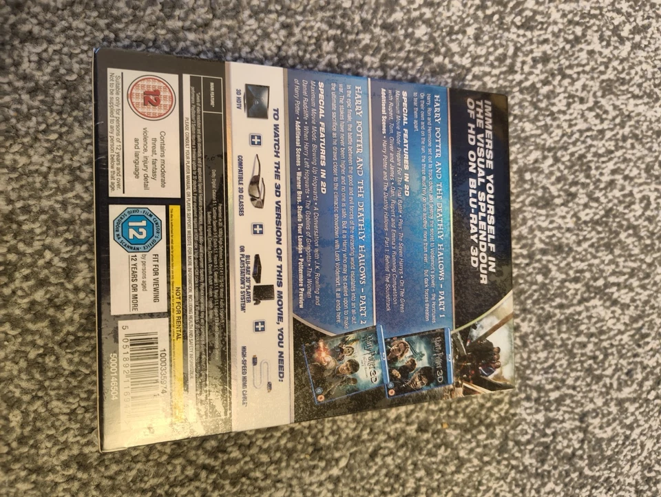 Harry Potter and the Deathly Hallows Parts 1 and 2 Blu-ray 3D DVD Box Set NEW - Image 2 of 3