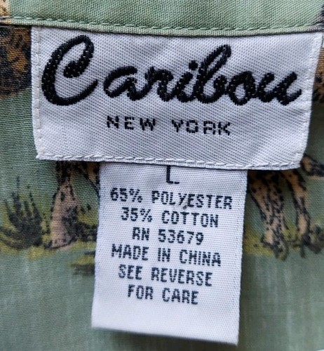 Vintage Caribou New York safari button-up short sleeve shirt - Mens Size Large - Picture 4 of 12