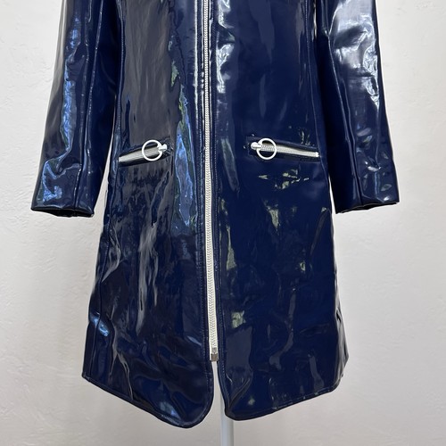 Pierre Cardin Vintage 1960s Space Age Cosmocorps Navy Vinyl Jacket S/XS - Picture 8 of 22