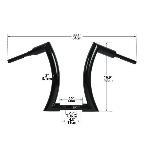 16" Rise Ape Hanger FAT 2" Lenker passend für Harley Road King Dyna Sportster .. - Bild 3 von 13