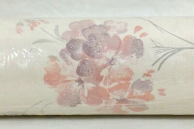 Pink Floral Flower Shimmer Shiny Vinyl Wallpaper Wallcovering DOUBLE Roll 55sqft