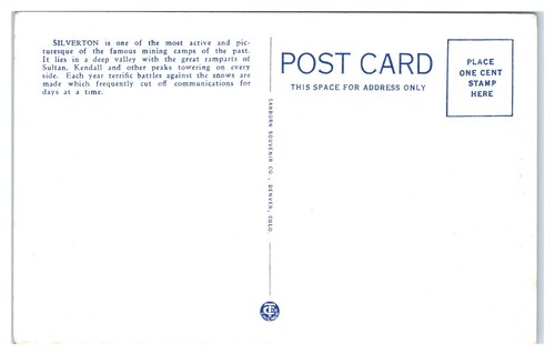 Silverton Bergbaulager vom Millionen-Dollar-Highway Colorado aus gesehen Postkarte - Bild 2 von 2