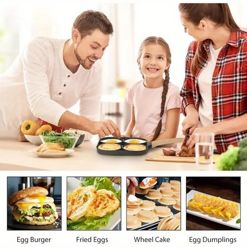 Egg Frying Pan 4-Cup Nonstick Easy Clean Egg Cooker Omelet Pan Use for Gas stove - Picture 13 of 16
