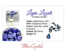 LAPIS LAZULI Crystal Information Card, Double sided #HC75