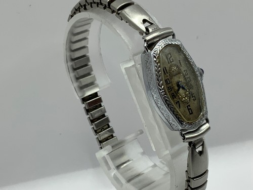 ANTIKE DAMENUHR 1924 BULOVA ART DECO 14K WEISSGOLD GF 5AP 15 JEWEL - Bild 12 von 12