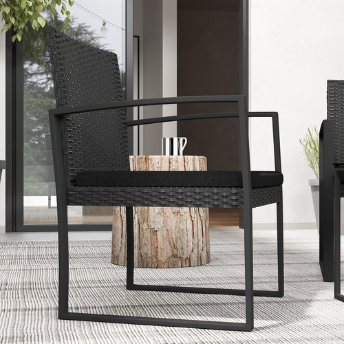 Set Da Giardino 3 Pezzi Con Tavolo Con Piano in Vetro E Poltroncine Con Cuscini, - Foto 9 di 12