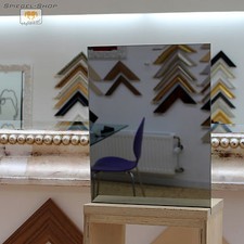 GETÖNTER KRISTALLSPIEGEL GRAU NACH WUNSCHMAß IN 6MM STÄRKE UND KANTE POLIERT