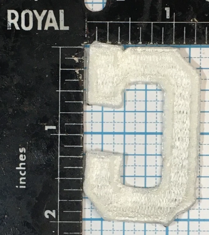 VINTAGE BLOCK LETTER C COLOR WHITE DESIGN 2" IRON ON EMBROIDERED CLOTH PATCH - Image 4 of 4