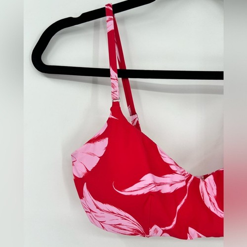 NWT Seafolly Fleur De Bloom Bralette Bikini Top Chili Red Floral Tropical Size 4 - Picture 9 of 15