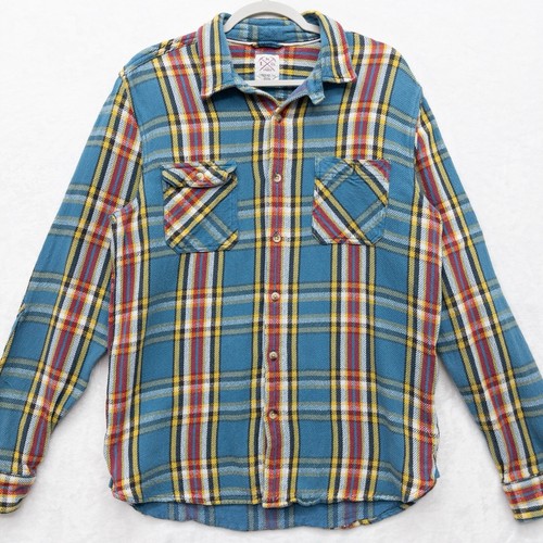 LS CO. Button Up Flannel Shirt Blue Plaid Multi Color Mens Size Medium - 第 1/4 張圖片