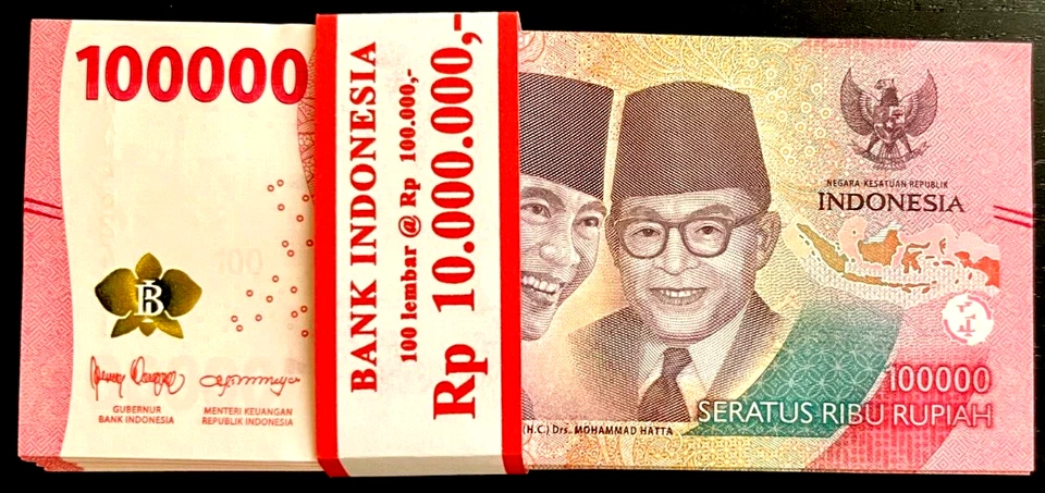 20 x 100,000 Indonesia IDR 100000 ( 2,000,000 RUPIAH ) USED Currency 2 Million - Image 4 of 4