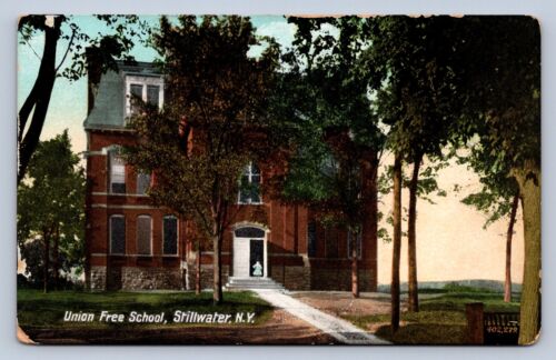 Cartolina J92/Stillwater New York c1910 United Free School Building 41 - Foto 1 di 4