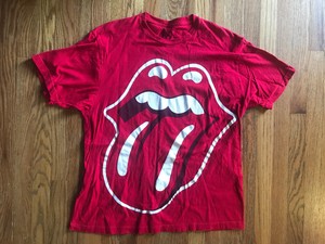 red rolling stones shirt