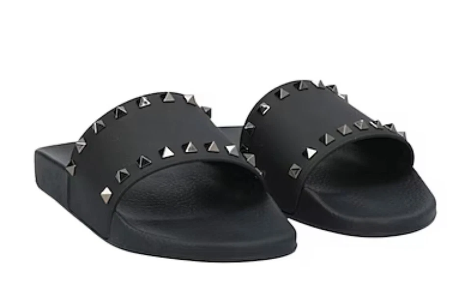 VALENTINO ROCKSTUD DIAPOSITIVAS DE GOMA NEGRAS TALLA 37 BUEN ESTADO Foto 4 de 4