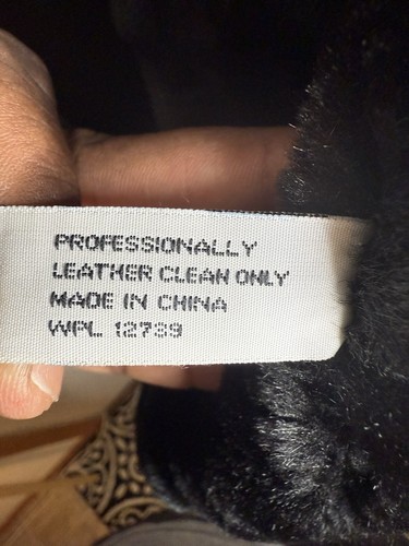 Charles Klein Leather Jacket Men's Large Heavy Duty Black Faux Fur Lined Vintage - Picture 9 of 11