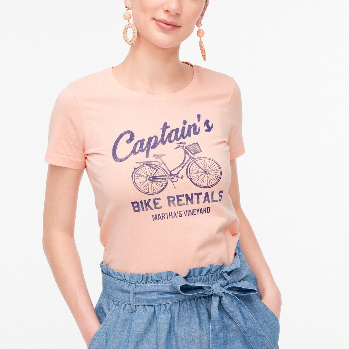 J Crew Captain's Bike Rental Martha's Vineyard Cotton Graphic Tee