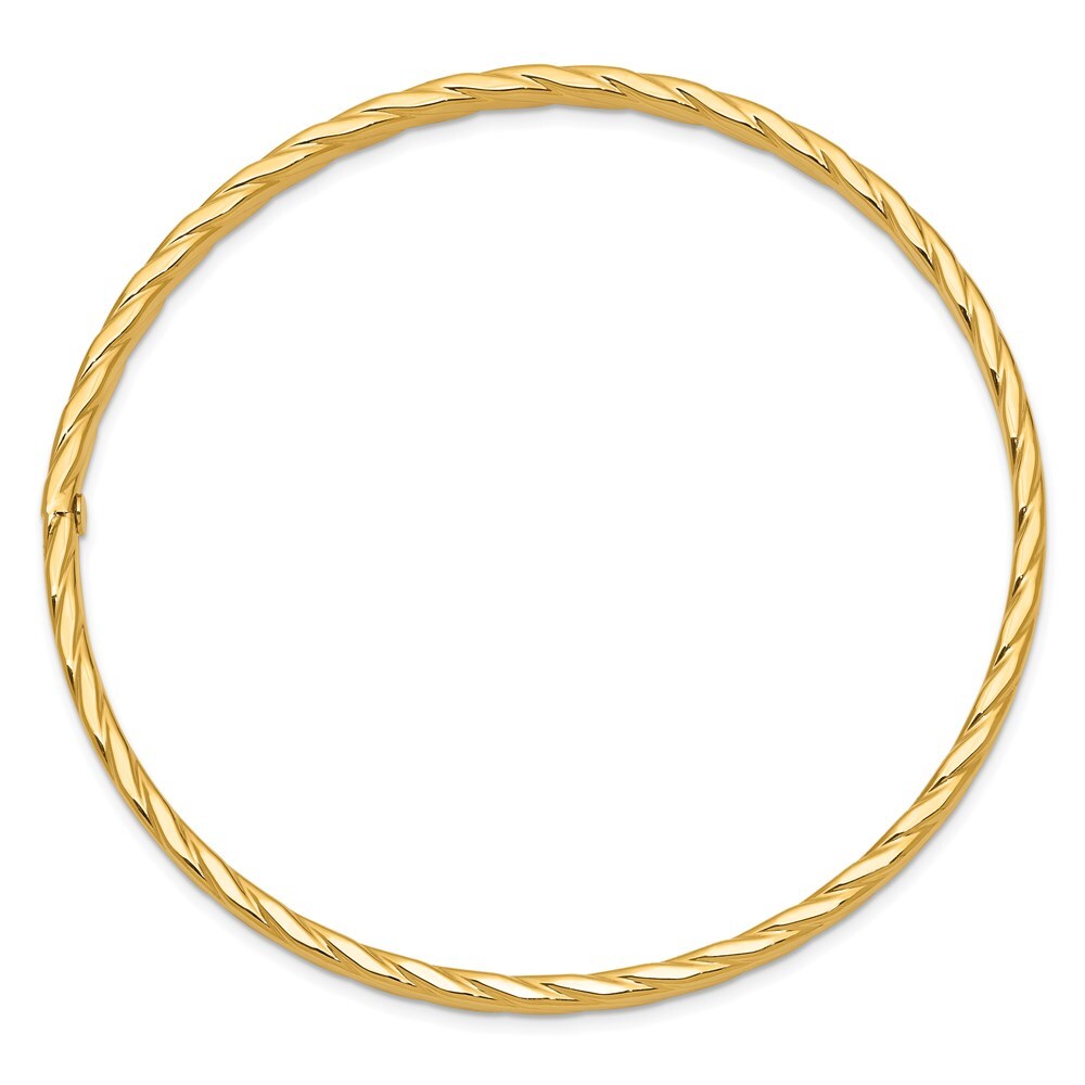 関税/送料込み【BELLGIO】ゴートペンダント&ロープチェーン Real 14kt Yellow Gold 4mm Textured Twist Slip-on Bangle; 8.5
