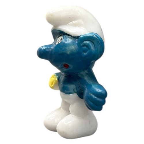 Figurine Schtroumpf Schtroumpf Sur Oeuf avec écouteur vendu 1983 les Schtroumpfs Points sur le visage Rare