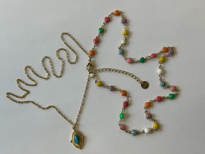 Two Chain DIY Turquoise Royal Gold Necklace also available in Earrings