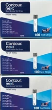 Contour Next Glucose Test Strips - 3 New Sealed Boxes of 100 Each (300 Strips)