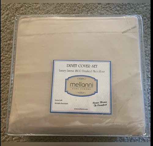 New! Mellanni Duvet Cover King Size Set - 5 PC Iconic Collection Bedding Set - Foto 2 di 12