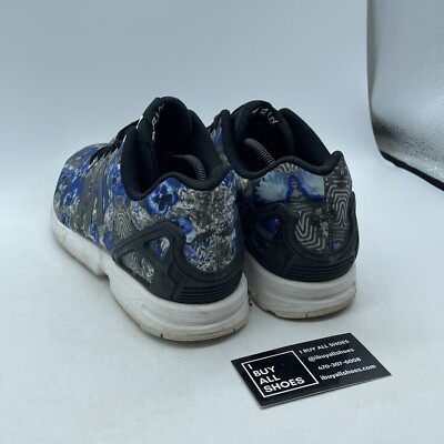 a♡ Mens Adidas ZX Flux Floral Blue Print Running Shoes AQ8600