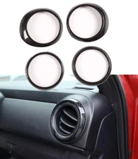 Gloss Carbon Fiber Print Dash Console Air Vent Ring Trim Cover Fits 16-23 Tacoma