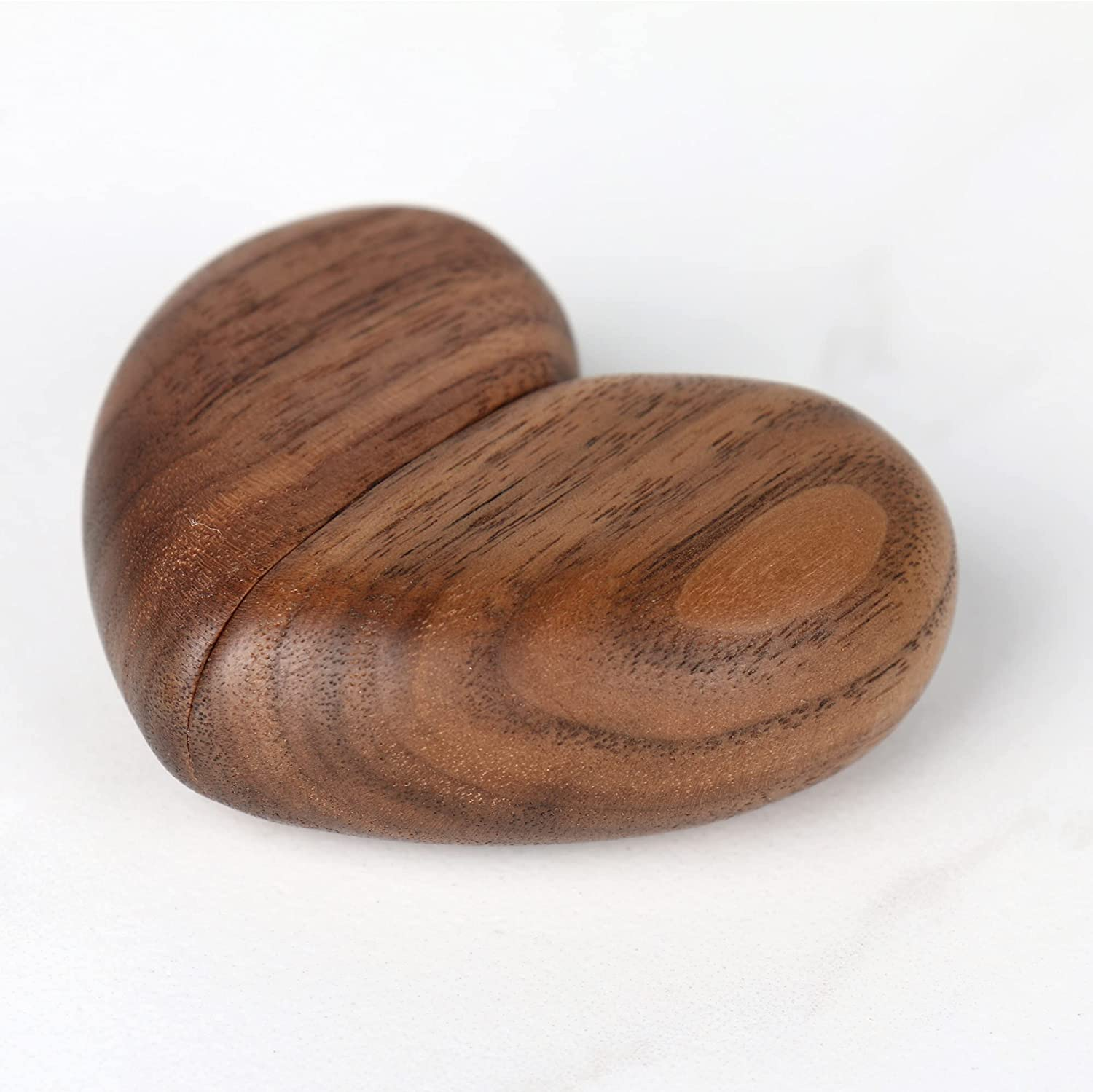 Wooden Ring Box Heart Shaped Ring Box for Wedding Proposal Engagement