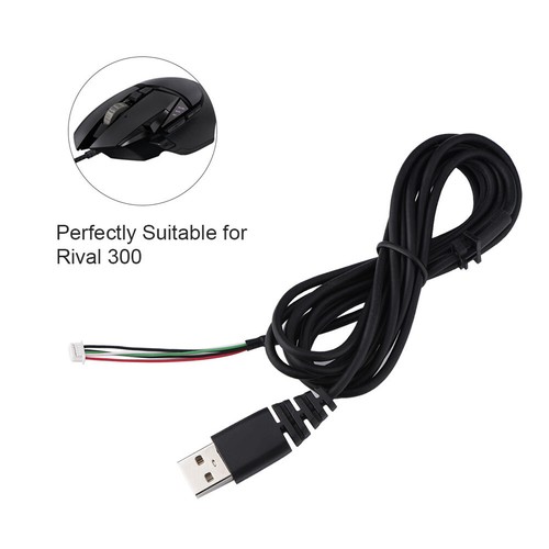 Mouse Cable Replacement USB Mouse Line Black Wear Resistant Lightweight - Zdjęcie 2 z 7