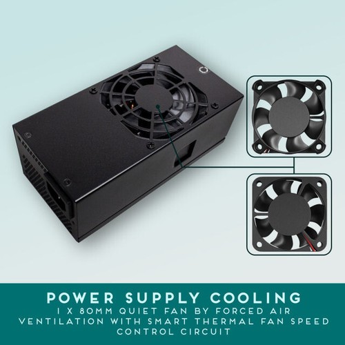 Apevia 500Watt 80mm Fan Black FLEX ATX Power Supply, TFX-PFC500W - Picture 2 of 4
