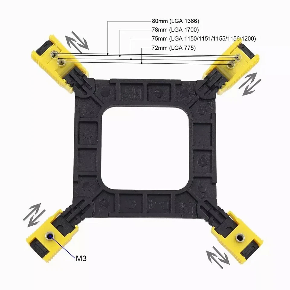 2pcs Backplate Bracket Holder for Intel Socket LGA 775 1366 1155 CPU Cooling Fan - Image 2 of 4