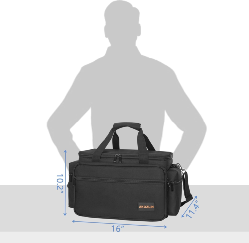 Borsa Portadocumenti Cavi con Divisori Staccabili, DJ Gig Bag Custodia Organizer per L... - Foto 4 di 12