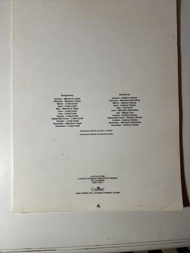 A Stitch In Time Year Of Cross Stitch Designs 1991 Twelve Design Patterns - Picture 15 of 15