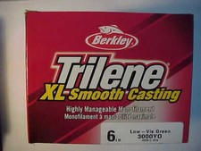 NEW BULK SPOOLS BERKLEY TRILENE XL 6 LB 3000 YDS FISHING LINE LOW VIZ GREEN