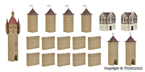 Vollmer Kit 49910 Oo (1:76) / Ho (1:87) Médiévale Château Avec LED Éclairage - Foto 2 di 3