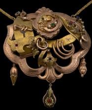 necklace grande collana borbonica antique Old VERO ORO ANTICO 6/7KT FINE800 RARA