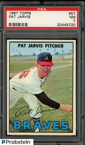 1967 Topps #57 Pat Jarvis Atlanta Braves RC Rookie PSA 7 NM