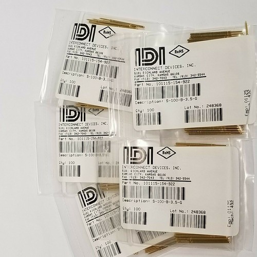 IDI, S-100-B-3.5-G Headless Spear, Contact Spring Probes, Qty,100,500,1000. - Picture 4 of 14