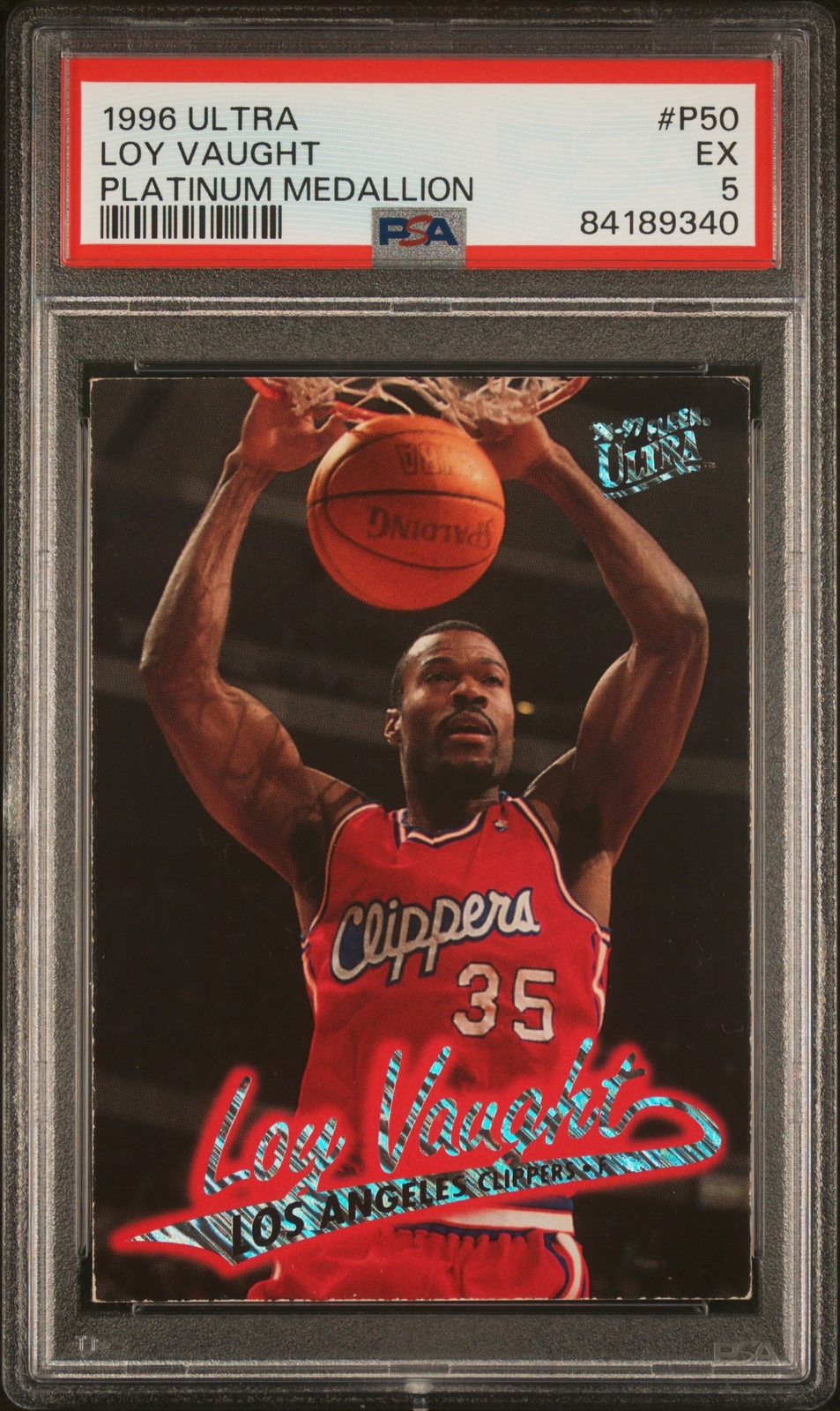 1996 ULTRA PLATINUM MEDALLION #P50 LOY VAUGHT PSA 5