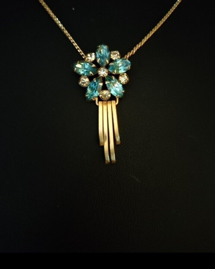 VTG 1950's Dangle Necklace Gold Filled By M &S - image 1